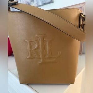 Ralph Lauren Tan Leather Hobo Bag